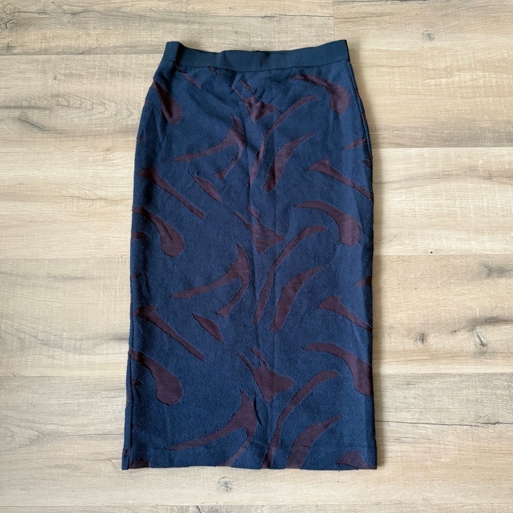 By Malene Birger navy & burgundy jacquard knit midi skirt - XS - Picture 3 of 4